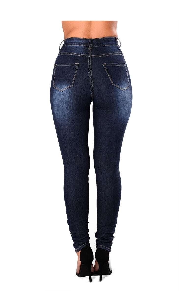 The Bulimba High-Waist Ripped Skinny Jeans by WentSchmick