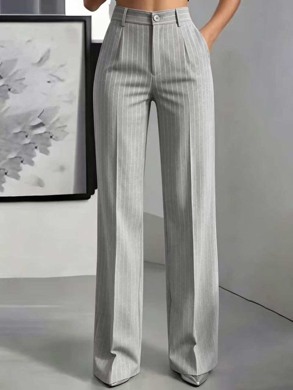 The Millers Point Pinstripe Wide-Leg Trousers by WentSchmick