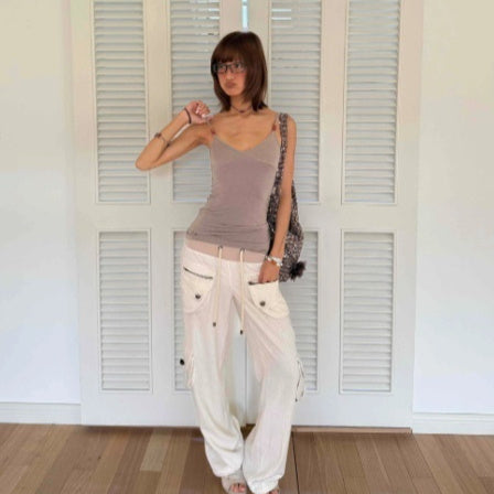 The Rozelle Cropped Cotton-Linen Cargo Pants by WentSchmick