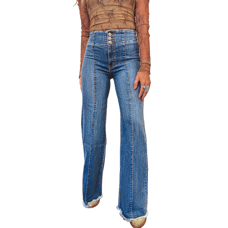 The Toowong Ripped Hem Flare Jeans by WentSchmick