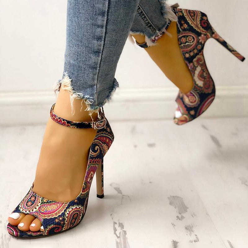 The Hawthorn Printed Buckle Heel by WentSchmick