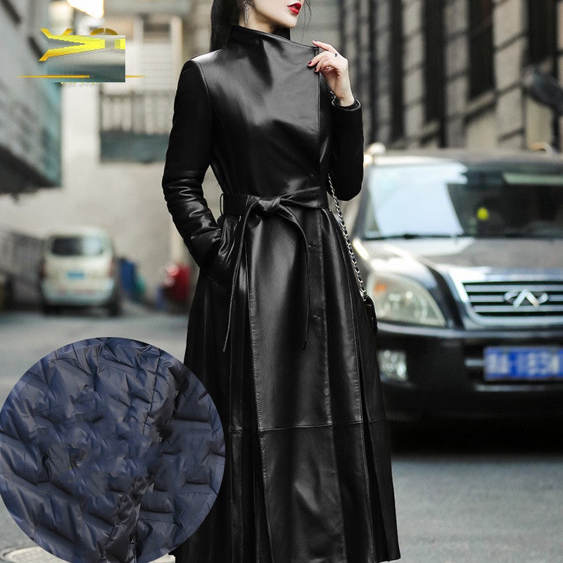 The Yarralumla Belted Faux Leather Down Coat by WentSchmick