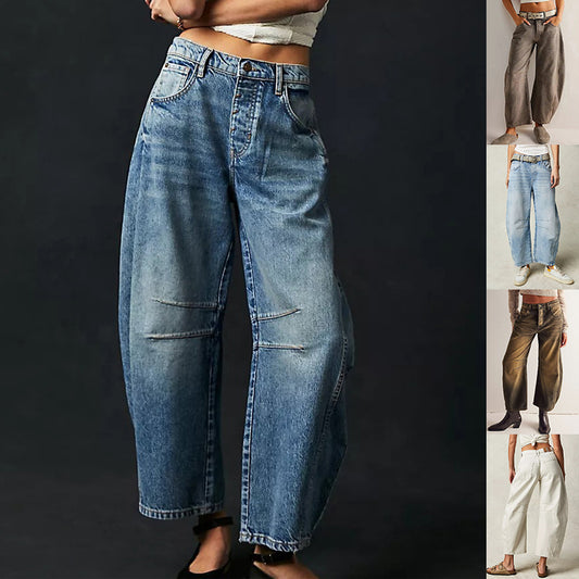 The Teneriffe Mid-Rise Barrel Jeans by WentSchmick