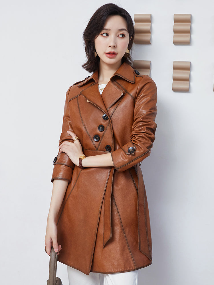 The Collingwood Lace-Up Sheepskin Leather Coat by WentSchmick