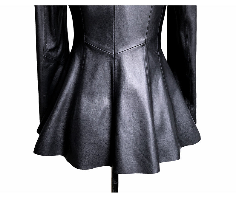 The Abbotsford Cropped V-Neck Leather Jacket by WentSchmick