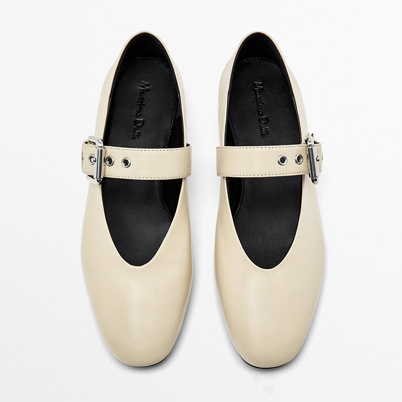 The Pearl Beach Leather Buckle Flat Shoe by WentSchmick