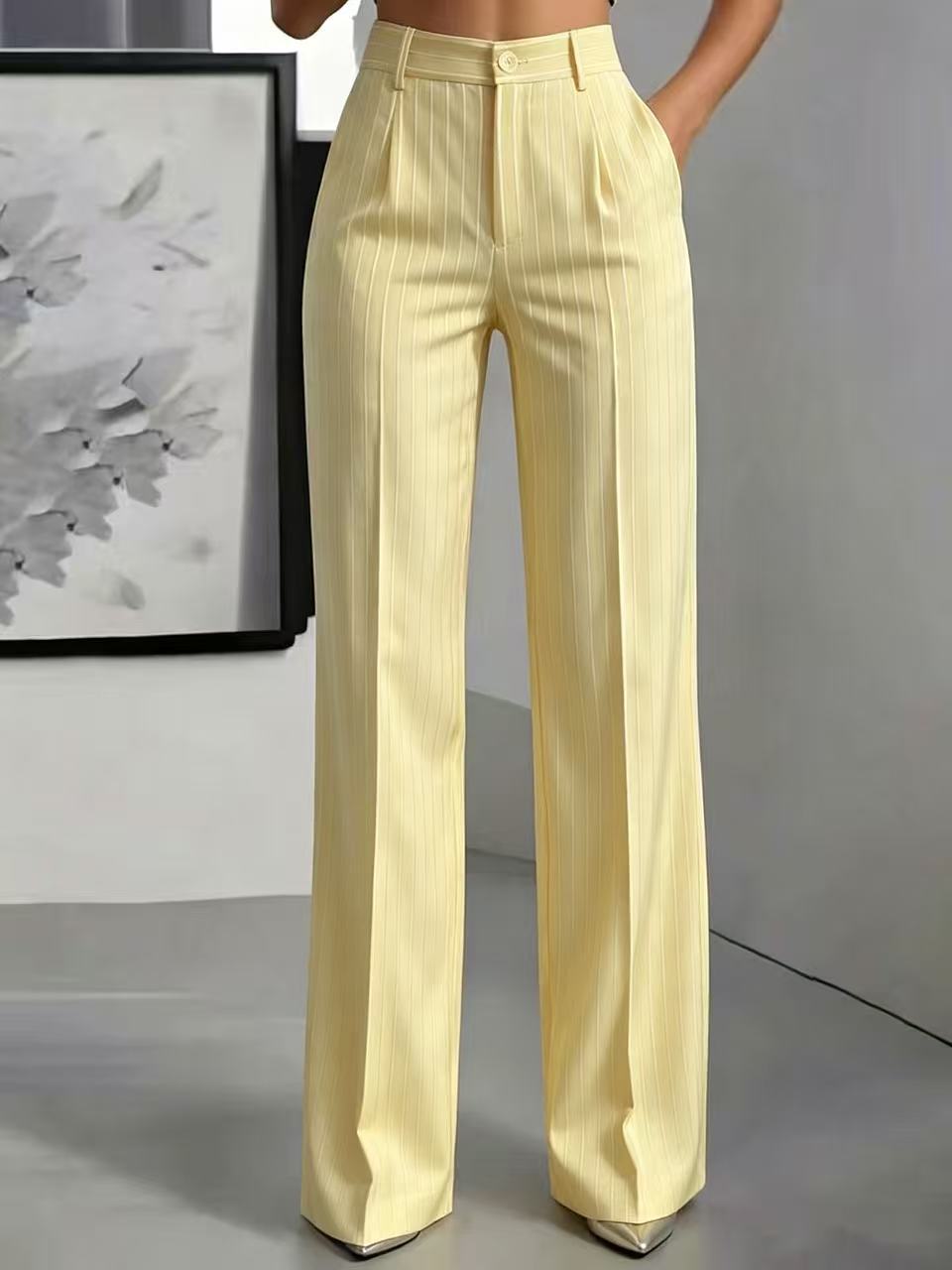 The Millers Point Pinstripe Wide-Leg Trousers by WentSchmick