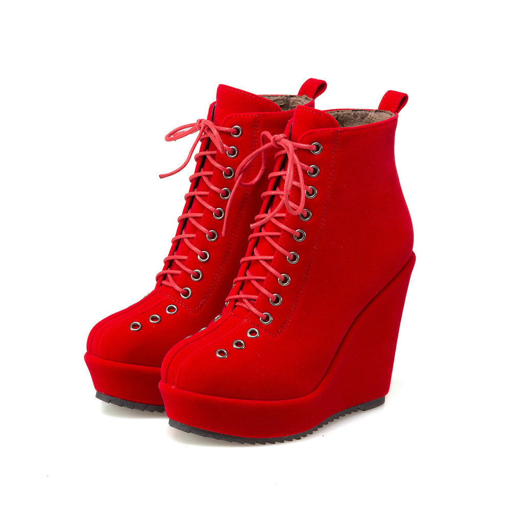 The Maleny Suede Lace-Up Platform Boots by WentSchmick
