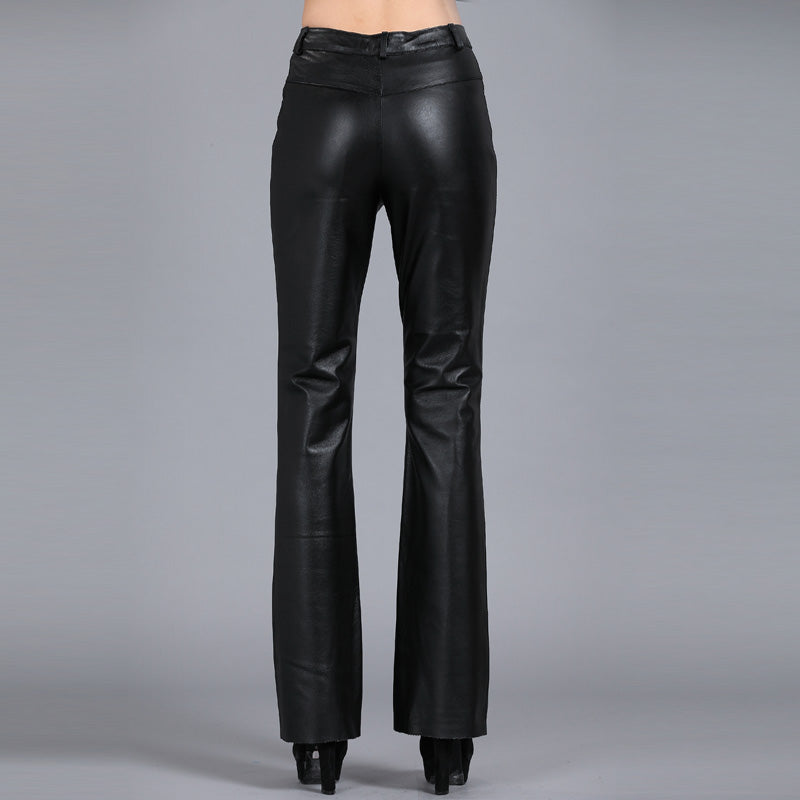 The Hamilton Bootcut Sheepskin Leather Trousers by WentSchmick