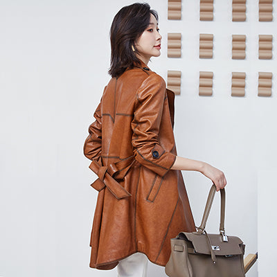 The Collingwood Lace-Up Sheepskin Leather Coat by WentSchmick