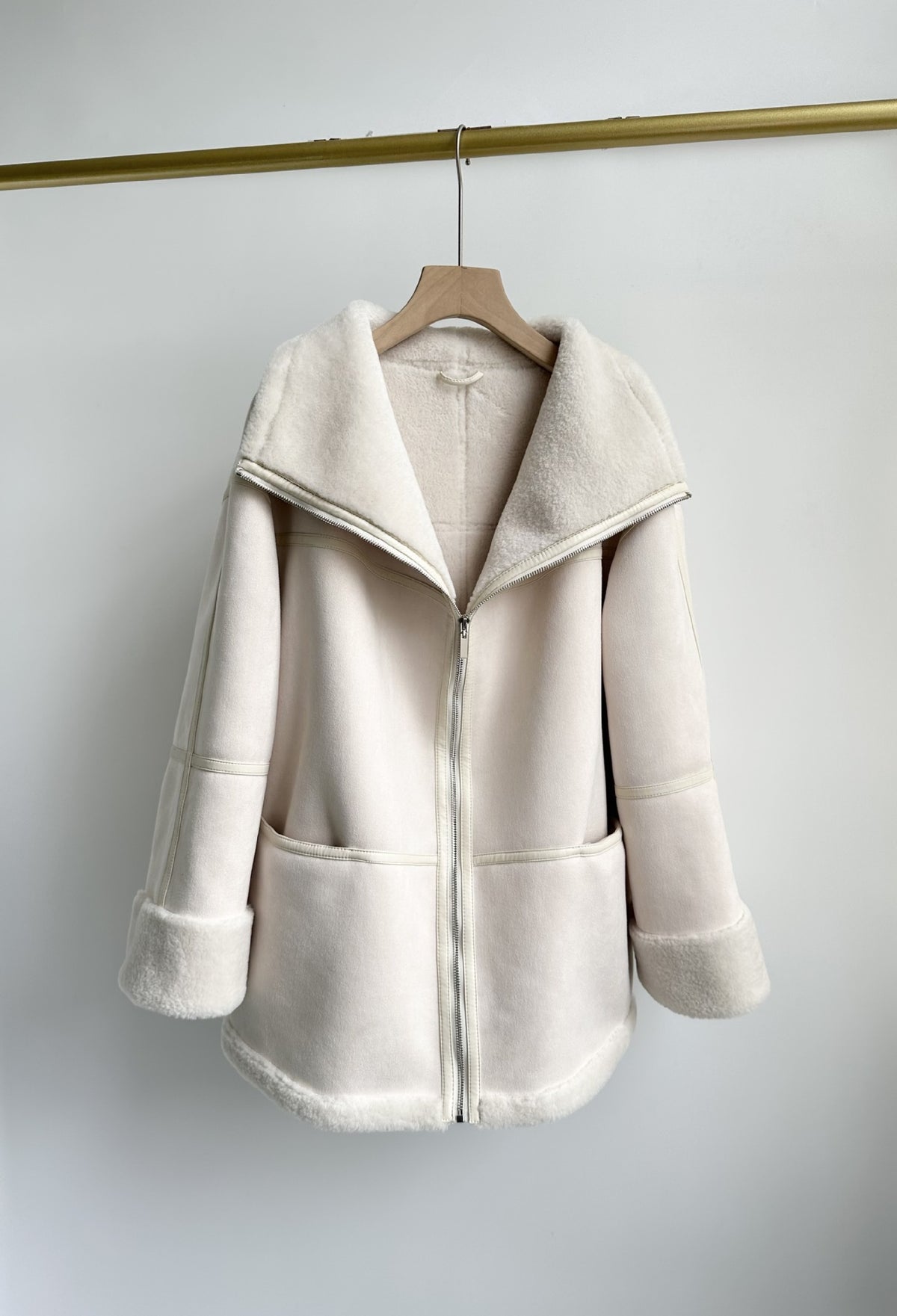 The Hunters Hill Faux Fur Collar Leather Coat by WentSchmick