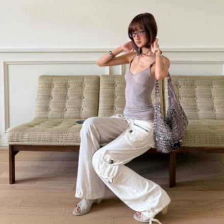The Rozelle Cropped Cotton-Linen Cargo Pants by WentSchmick