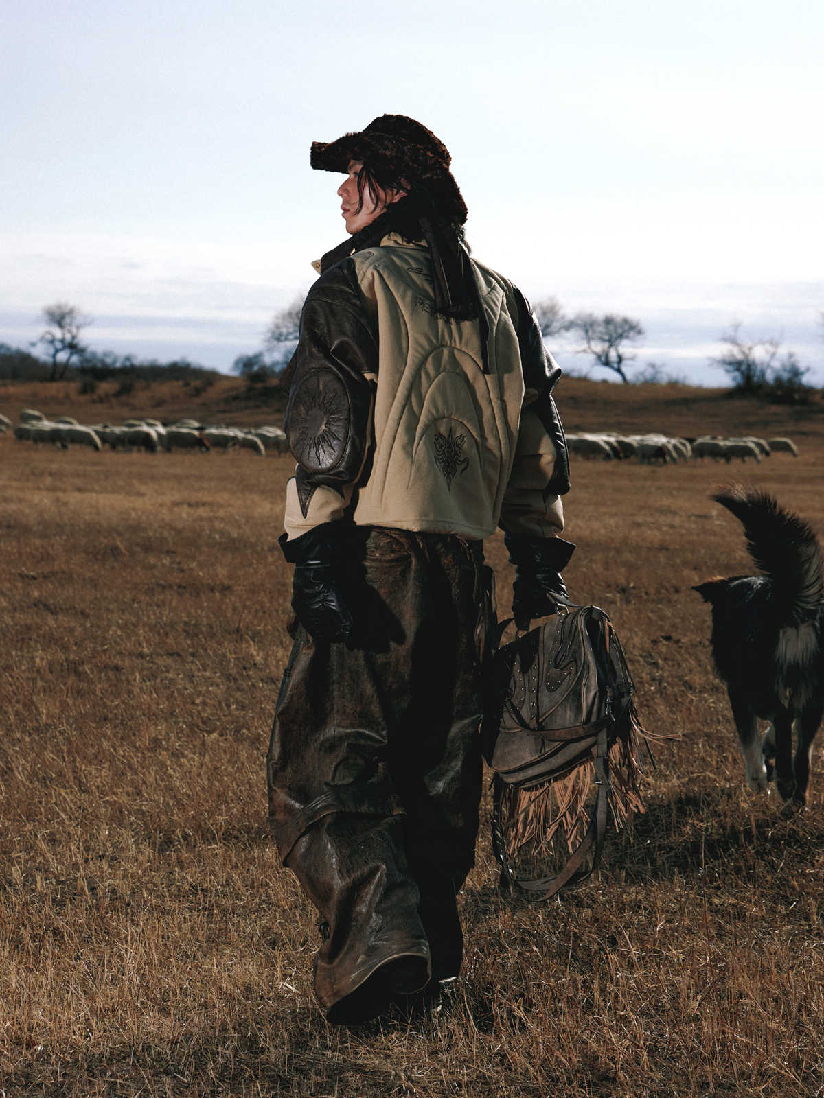 The Semaphore Leather and Cotton Patchwork Jacket by WentSchmick