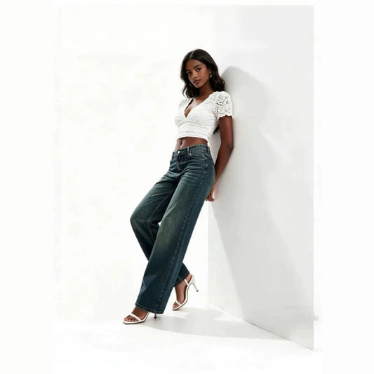The Bangalow Washed Wide-Leg Jeans by WentSchmick
