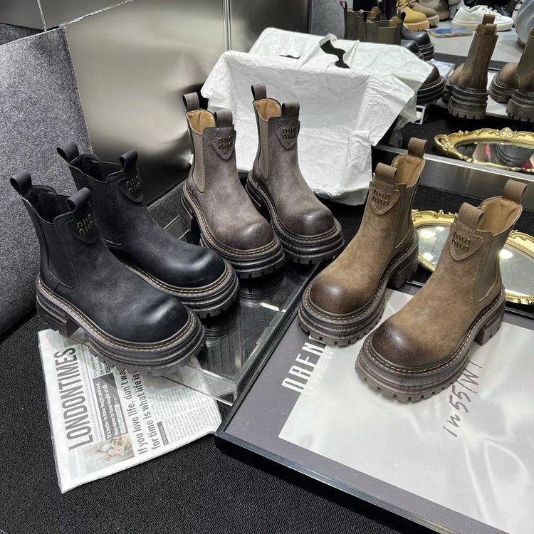 The Swansea Chunky Heel Stovepipe Boots by WentSchmick