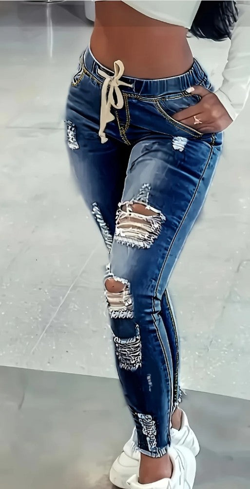 The Ultimo Stretch Ripped Cropped Jeans by WentSchmick