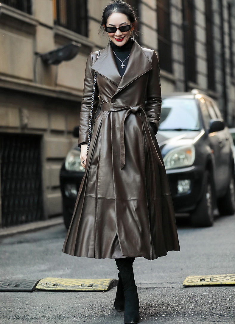 The Yarralumla Belted Faux Leather Down Coat by WentSchmick