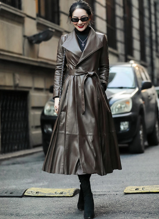 The Yarralumla Belted Faux Leather Down Coat by WentSchmick