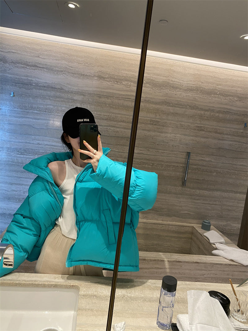 The Bright Short Stand-Collar Puffer Jacket by WentSchmick