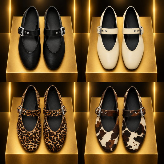 The Pearl Beach | Leather Buckle Flat Shoe