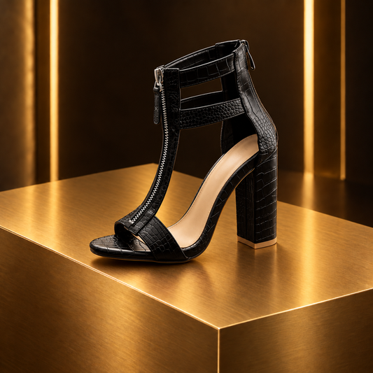 The Surry Hills | Black Block Heel Sandal