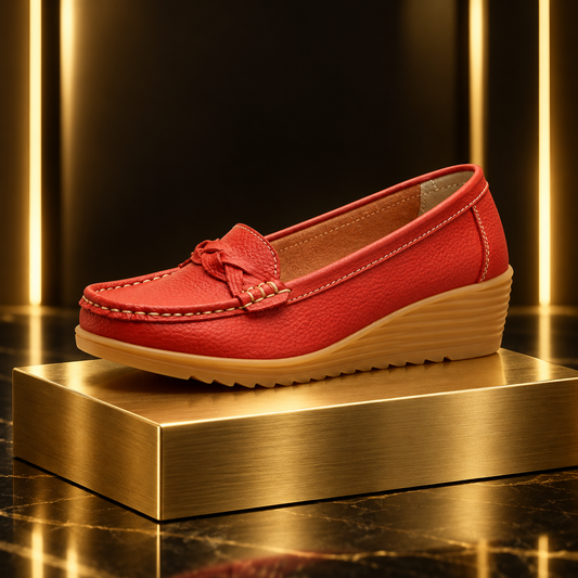 The Noosa | Leather Wedge Loafer