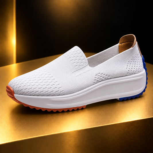 The Trigg | White Mesh Flat Sneaker