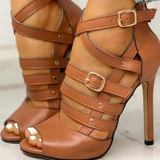 The Palm Beach Peep-Toe Buckle Heel by WentSchmick