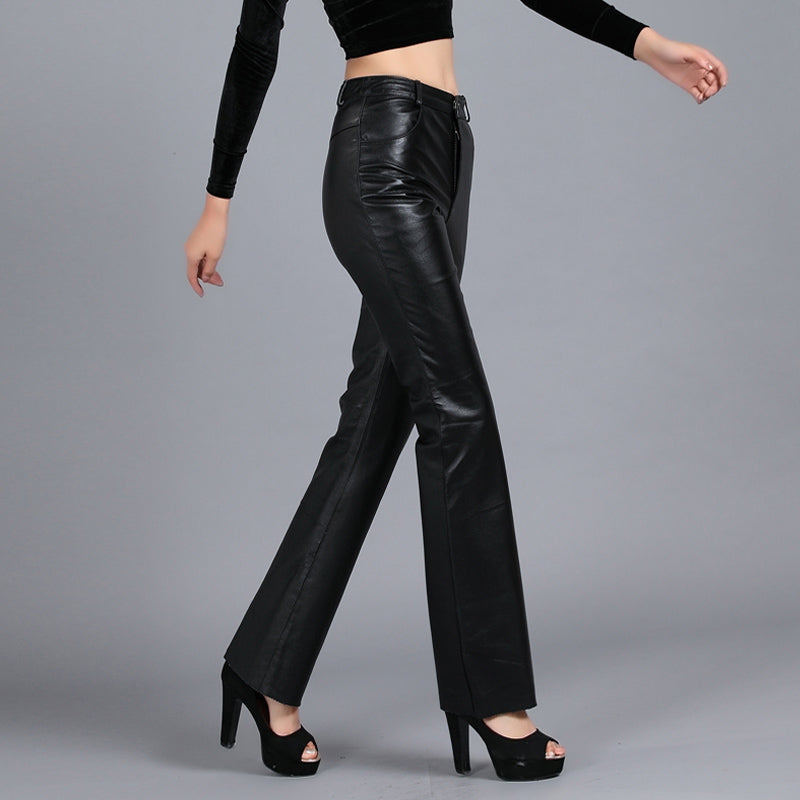 The Hamilton Bootcut Sheepskin Leather Trousers by WentSchmick