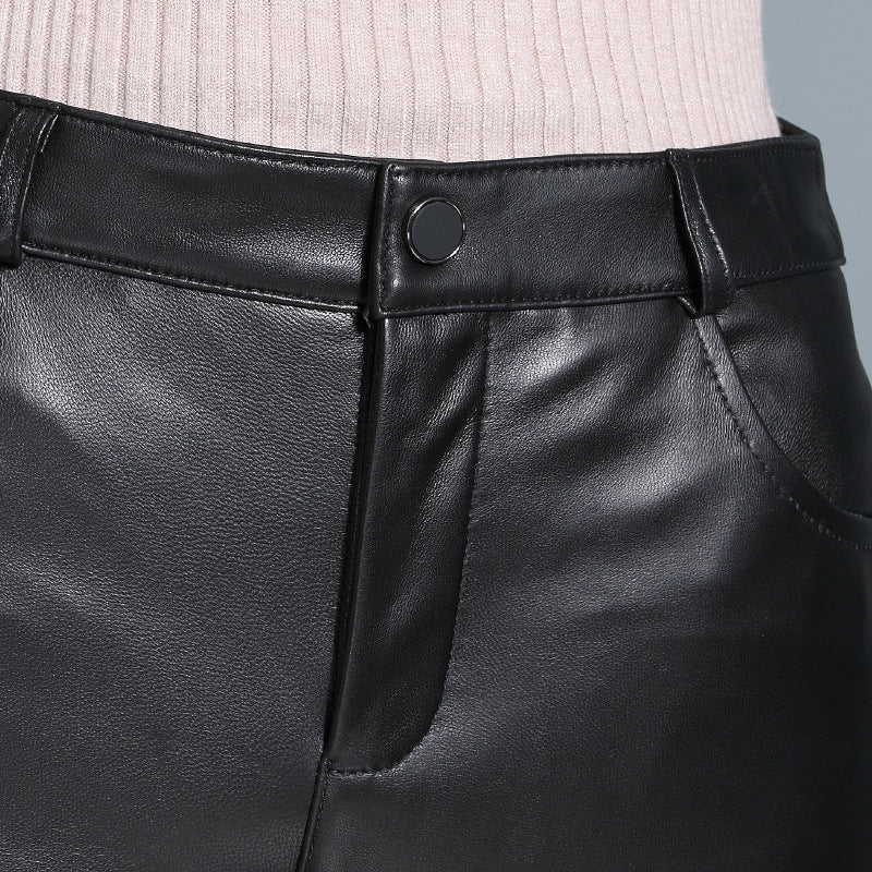 The Kew Sheepskin Leather Pencil Pants by WentSchmick