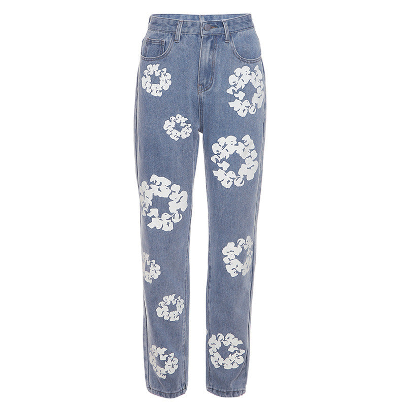 The Bundeena Printed High-Waist Straight Jeans by WentSchmick