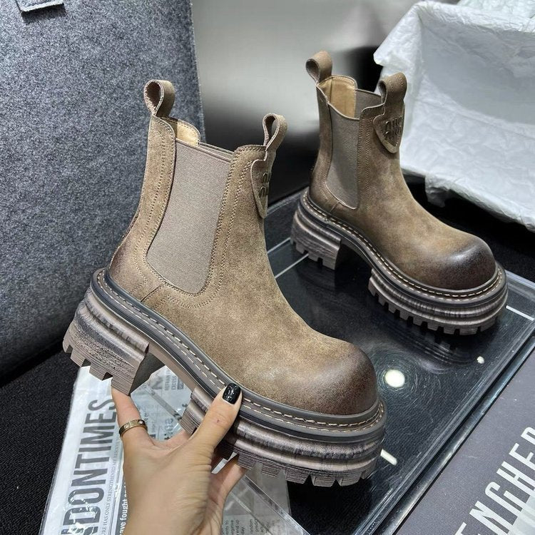 The Swansea Chunky Heel Stovepipe Boots by WentSchmick