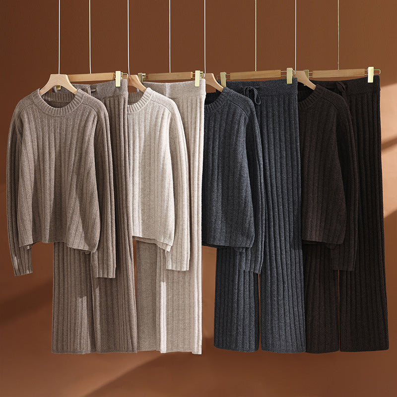 The Woodend Knit Sweater and Wide-Leg Pant Set by WentSchmick
