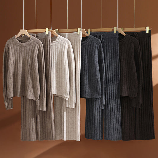 The Woodend Knit Sweater and Wide-Leg Pant Set by WentSchmick
