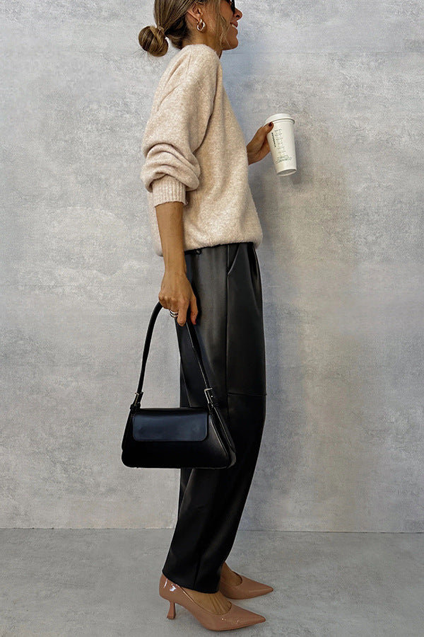 The Hunters Point Elastic-Waist Faux Leather Pants by WentSchmick