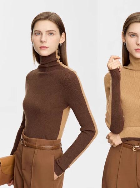 The Bellingen Colour-Block Wool Turtleneck by WentSchmick