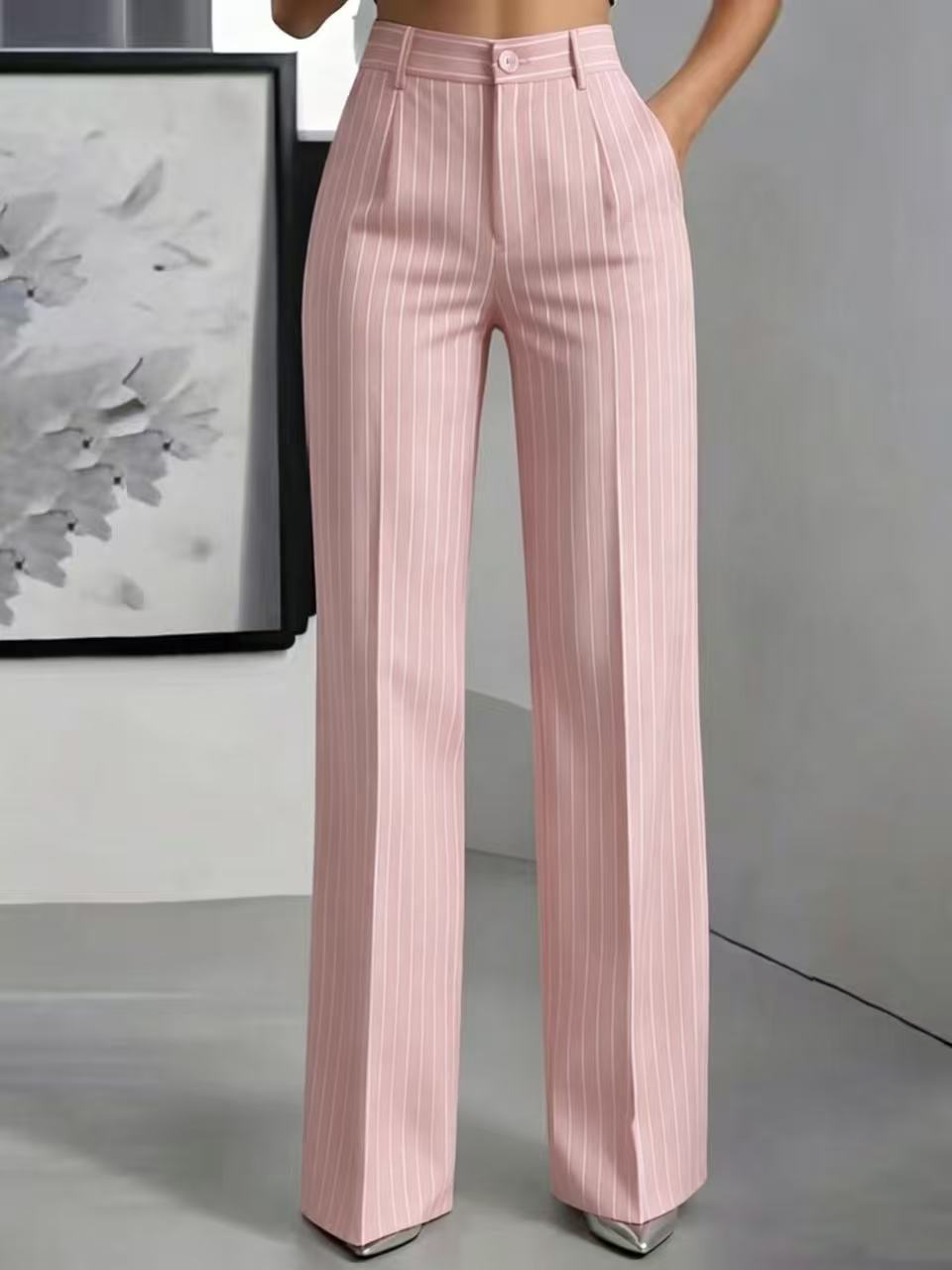 The Millers Point Pinstripe Wide-Leg Trousers by WentSchmick