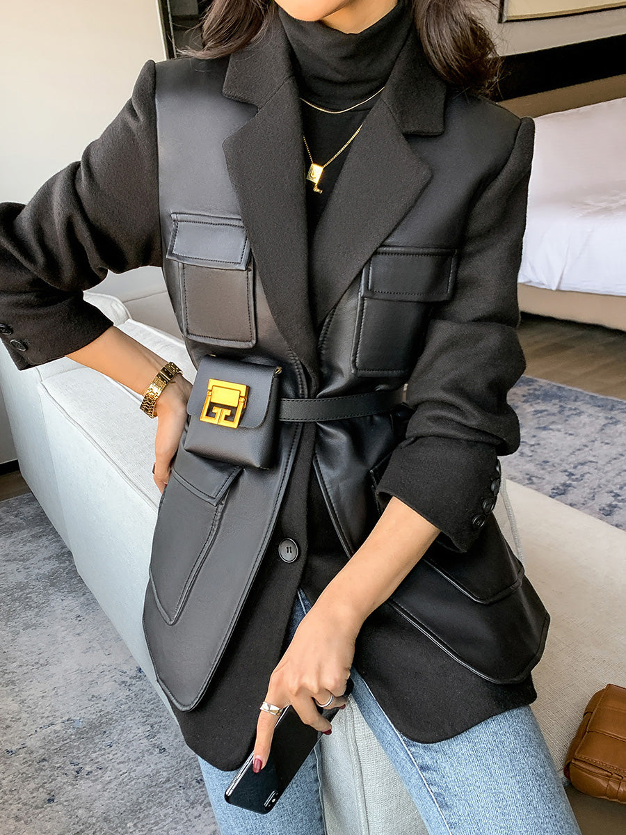 The Port Melbourne Cropped Leather Blazer by WentSchmick