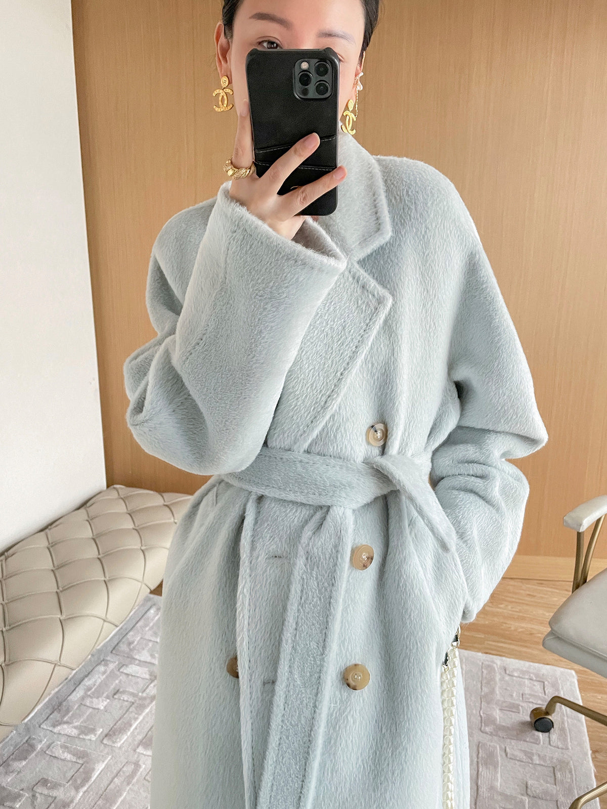 The Mount Lawley Belted Suri Alpaca Coat by WentSchmick