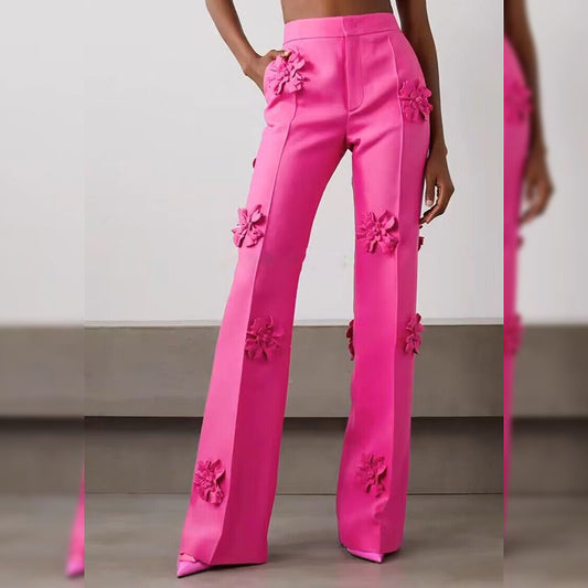 The Pokolbin 3D Floral Flared Trousers by WentSchmick