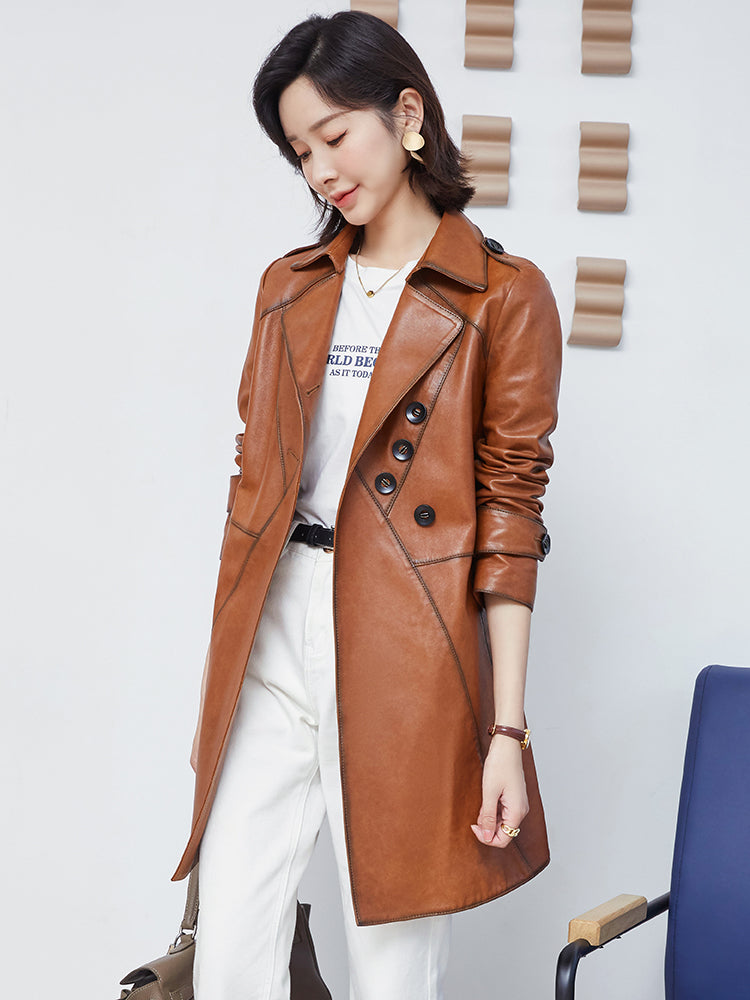 The Collingwood Lace-Up Sheepskin Leather Coat by WentSchmick