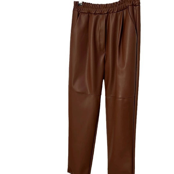 The Hunters Point Elastic-Waist Faux Leather Pants by WentSchmick