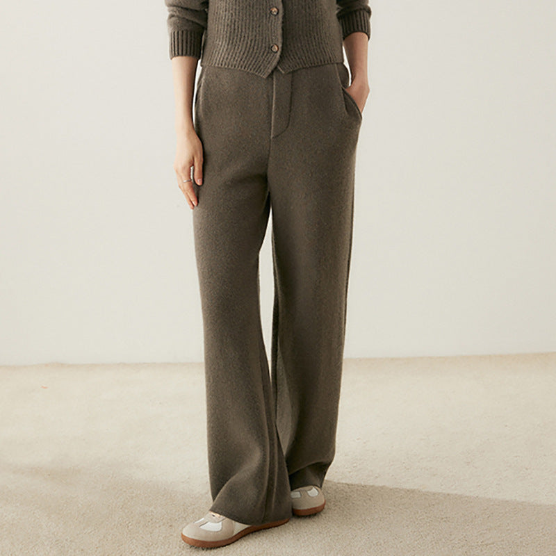 The Elizabeth Bay Draped Cashmere Knit Trousers by WentSchmick