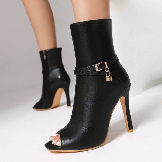 The Broome Peep-Toe Buckle Sandal Boots by WentSchmick