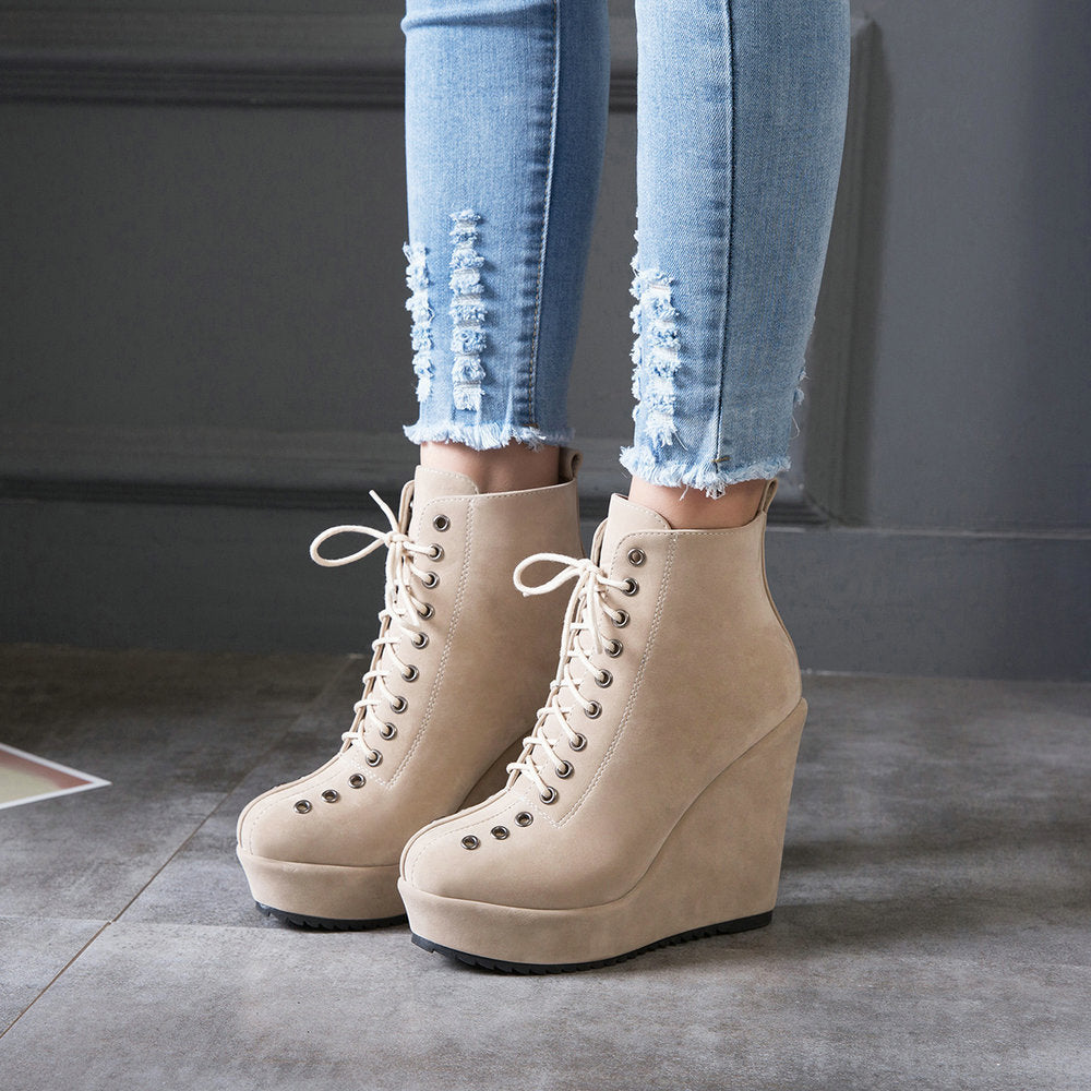 The Maleny Suede Lace-Up Platform Boots by WentSchmick