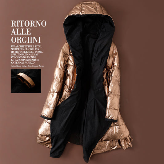 The Clare Glossy Reversible Down Coat by WentSchmick