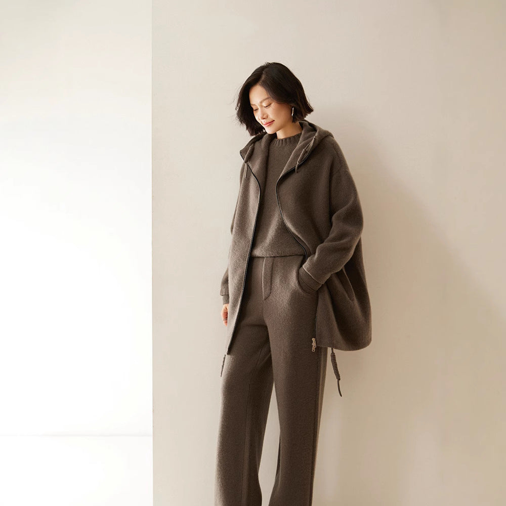 The Elizabeth Bay Draped Cashmere Knit Trousers by WentSchmick