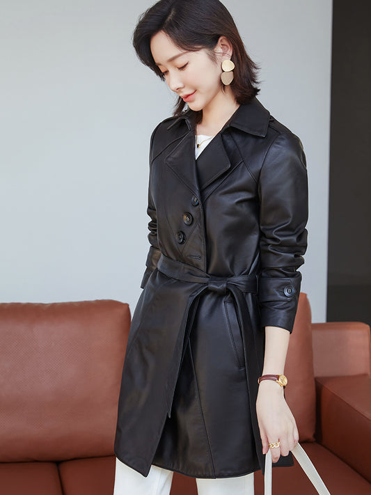 The Collingwood Lace-Up Sheepskin Leather Coat by WentSchmick