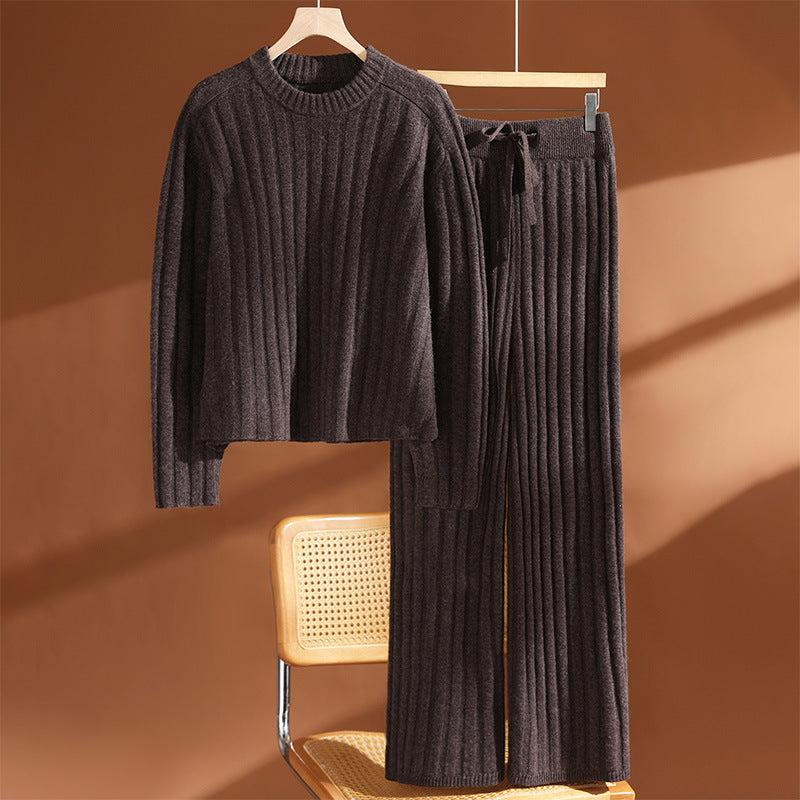 The Woodend Knit Sweater and Wide-Leg Pant Set by WentSchmick