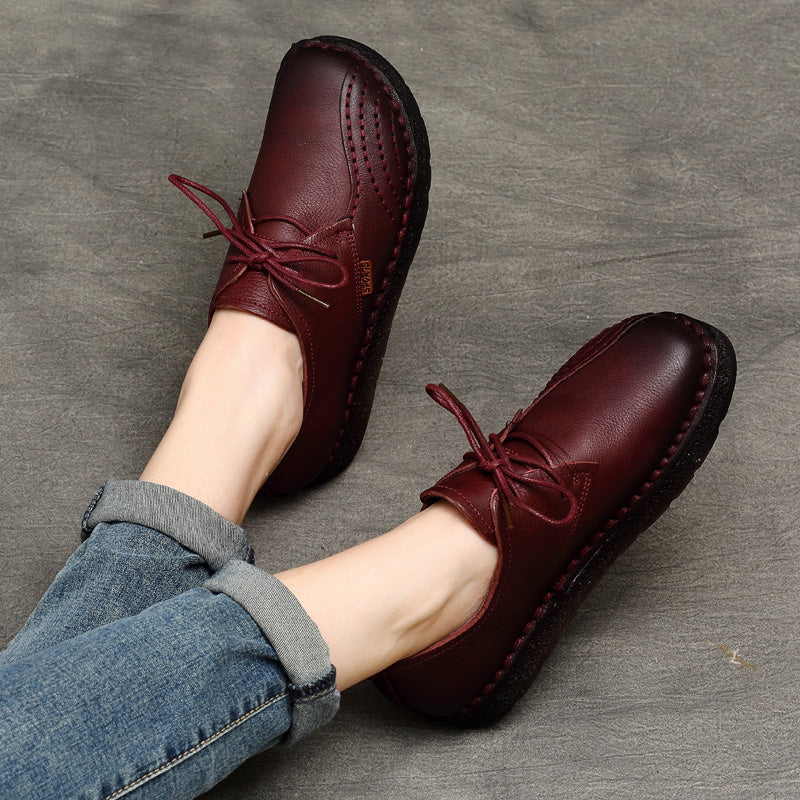 The Dunsborough Handmade Leather Lace-Up Flat by WentSchmick